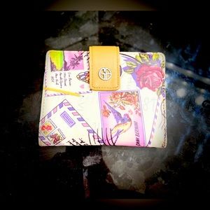 Giana Bernini Canvas Postcard Passport Wallet - LIKE NEW